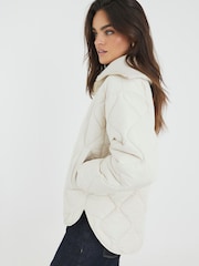 River Island Cream Rib Collar Jacket - Image 1 of 4