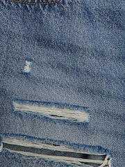 River Island Blue Ripped Denim Shorts - Image 6 of 6