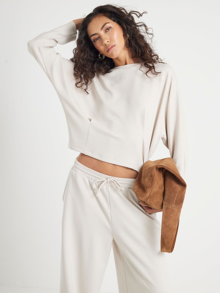 River Island Cream Premium Batwing Sweatshirt - Image 1 of 4 River Island Cream Premium Batwing Sweatshirt - Image 1 of 4