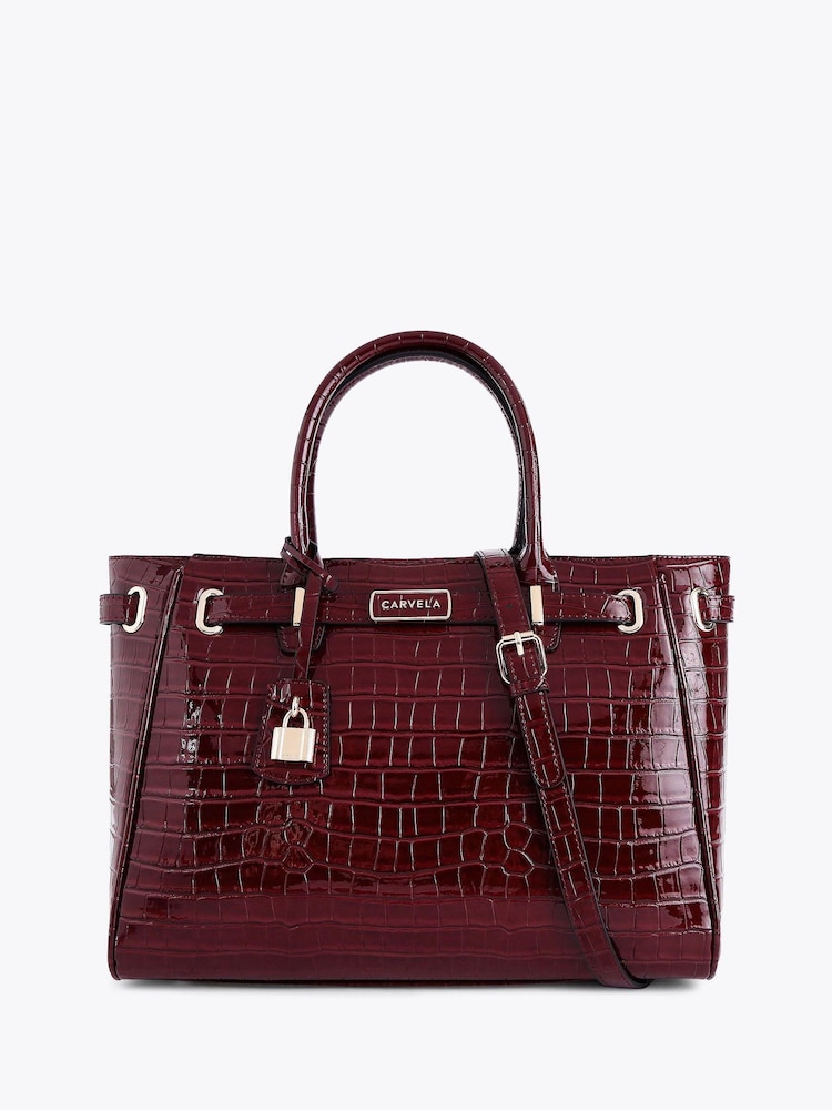 Carvela Red Violet Belted Tote Bag - Image 1 of 4 Carvela Red Violet Belted Tote Bag - Image 1 of 4