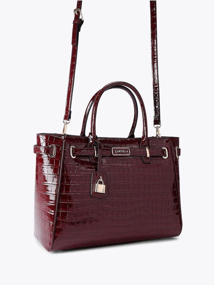 Carvela Red Violet Belted Tote Bag - Image 2 of 4 Carvela Red Violet Belted Tote Bag - Image 2 of 4