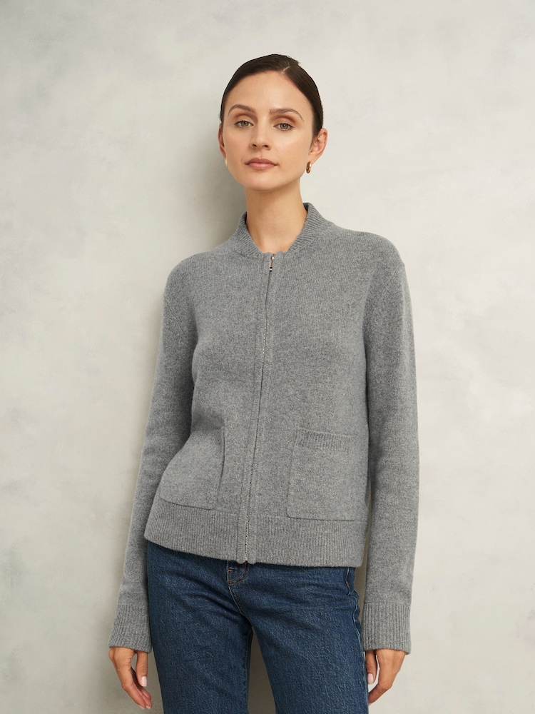 Hobbs Grey Bonnie Knitted Jacket - Image 1 of 4 Hobbs Grey Bonnie Knitted Jacket - Image 1 of 4