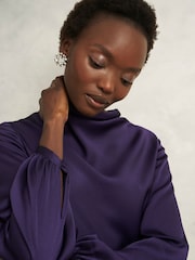 Hobbs Purple Pearl Dress - Image 3 of 4