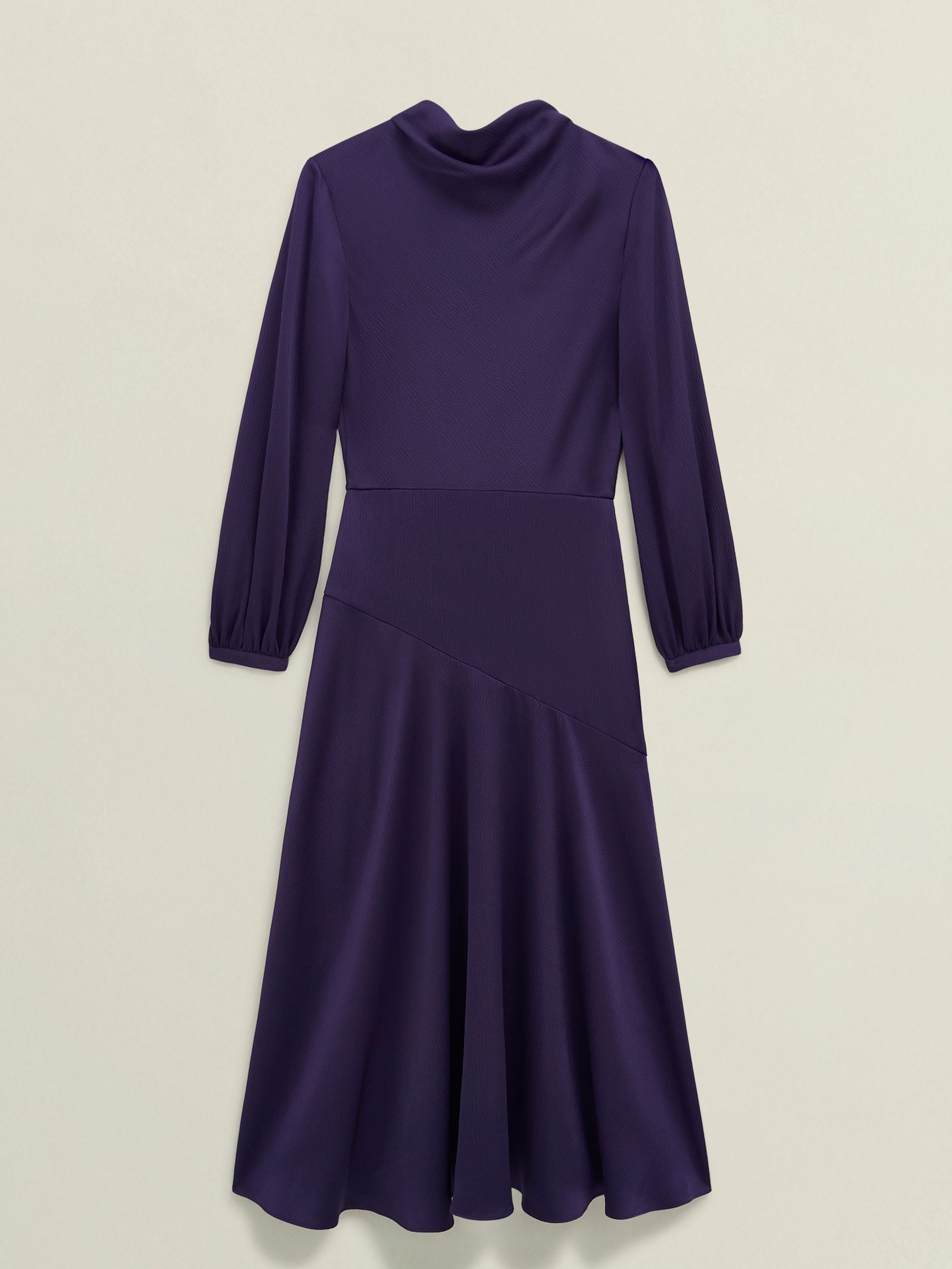 Buy Hobbs Midnight Purple Pearl Textured Satin Dress from Next USA