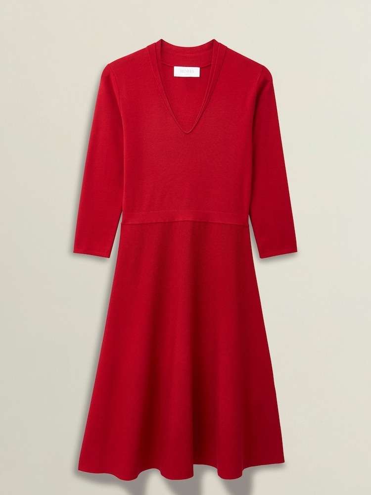Hobbs Red Petite Scarlett Dress - Image 4 of 4 Hobbs Red Petite Scarlett Dress - Image 4 of 4