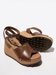 Fly London Brown Dony 440Fly Wedge Sandals - Image 3 of 4