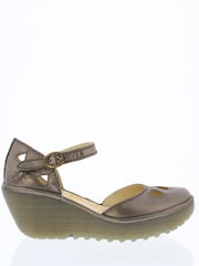 Fly London Metallic Yuna Wedge Shoes - Image 1 of 4