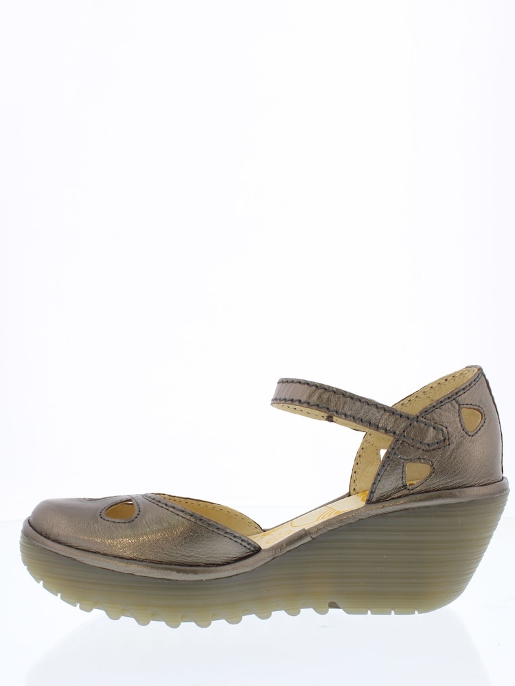 Fly London Metallic Yuna Wedge Shoes - Image 2 of 4