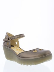Fly London Metallic Yuna Wedge Shoes - Image 3 of 4