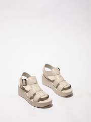 Fly London White Yudd 236fly Wedge Sandals - Image 4 of 4