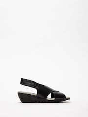 Fly London Black Orfy 447fly Wedge Sandals - Image 1 of 4