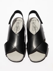 Fly London Black Orfy 447fly Wedge Sandals - Image 3 of 4