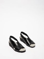 Fly London Black Orfy 447fly Wedge Sandals - Image 4 of 4