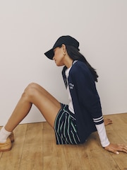 Navy/Green Striped Towelling Shorts - Image 3 of 8