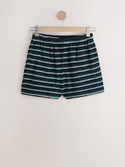 Navy/Green Striped Towelling Shorts - Image 6 of 8