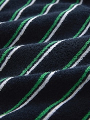 Navy/Green Striped Towelling Shorts - Image 7 of 8