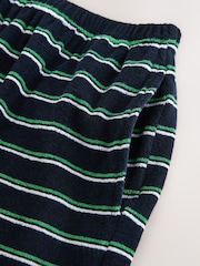 Navy/Green Striped Towelling Shorts - Image 8 of 8