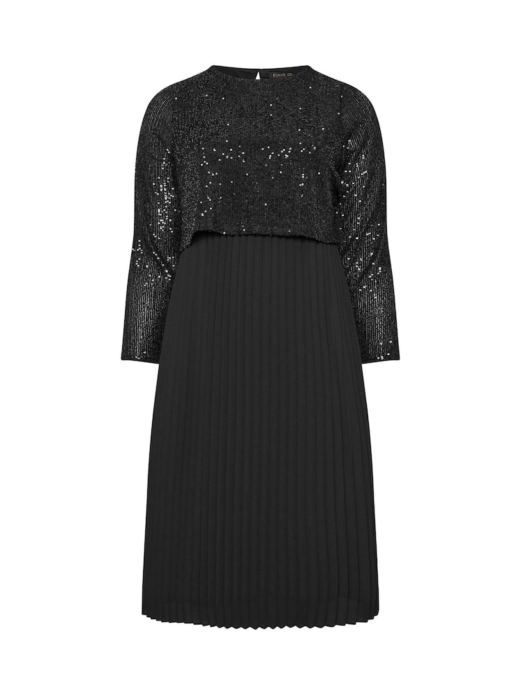 evans sequin dress Womens Evans Black Sequin Overlay Dress US 16