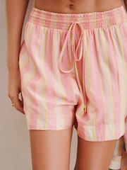 Pink Stripe Lightweight Pull-On Shorts - Image 4 of 7