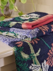 Navy Kew Collection Floral Towel - Image 3 of 4