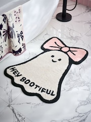 White/Pink Halloween Ghost Bathmat - Image 1 of 3