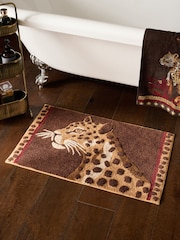 Brown Leopard Face Bathmat - Image 1 of 3