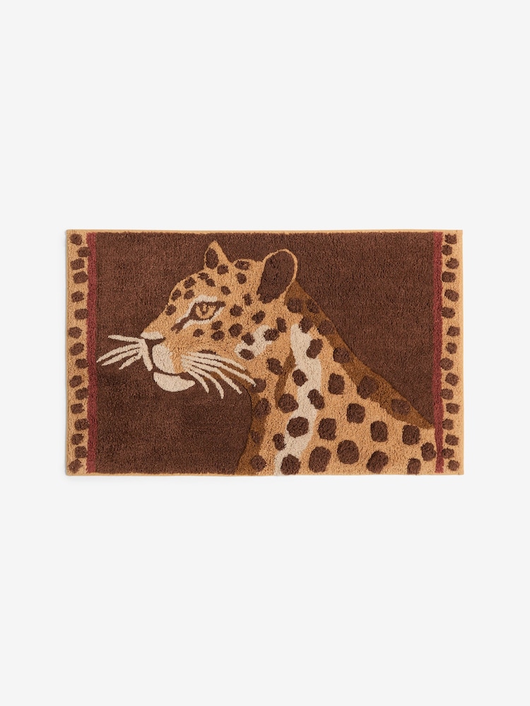 Brown Leopard Face Bathmat - Image 2 of 3