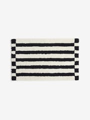 Black/White Mono Stripe Bath Mat - Image 3 of 3