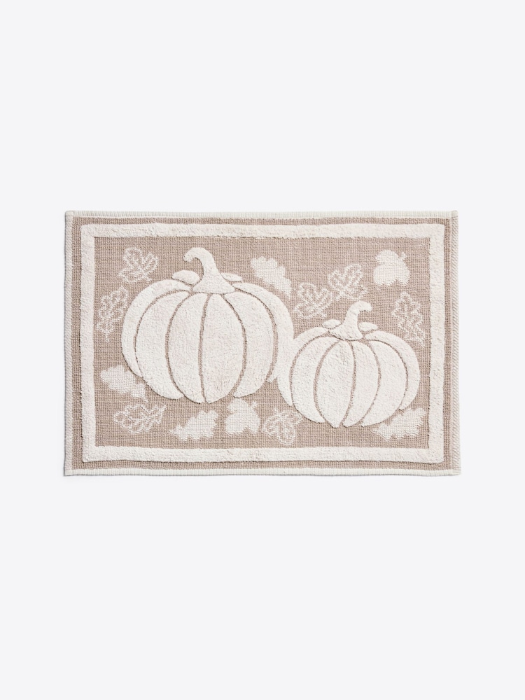 Natural Pumpkin Floral Bathmat - Image 2 of 3