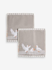 2 Pack Grey Duck Face Cloths - Image 1 of 1