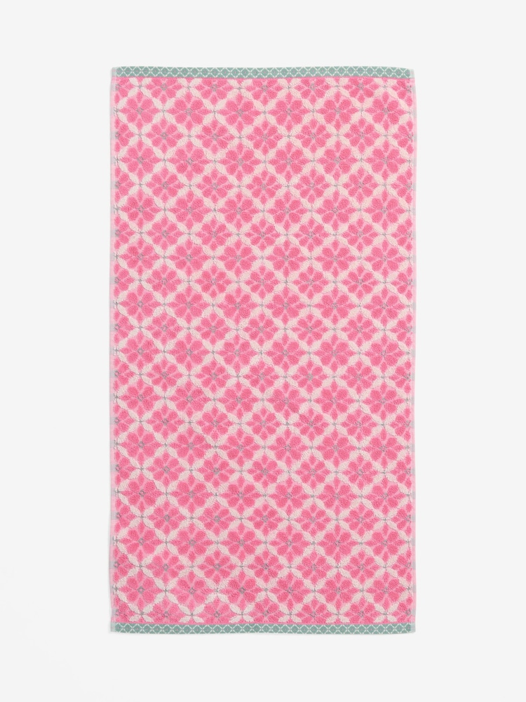 Pink Geo Tile Towel - Image 2 of 5