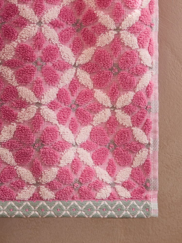 Pink Geo Tile Towel - Image 5 of 5