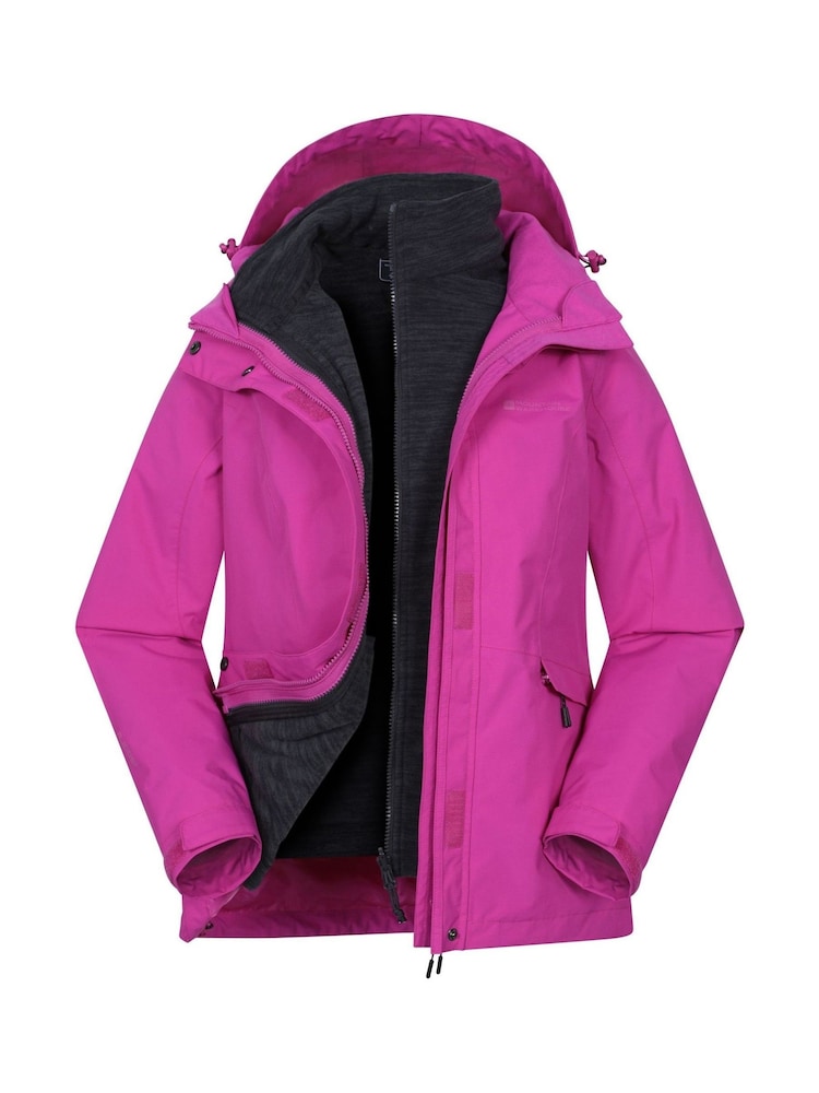 Mountain Warehouse Pink Womens Thunderstorm II 3-in-1 Waterproof Jacket - Image 1 of 7