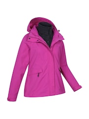 Mountain Warehouse Pink Womens Thunderstorm II 3-in-1 Waterproof Jacket - Image 4 of 7