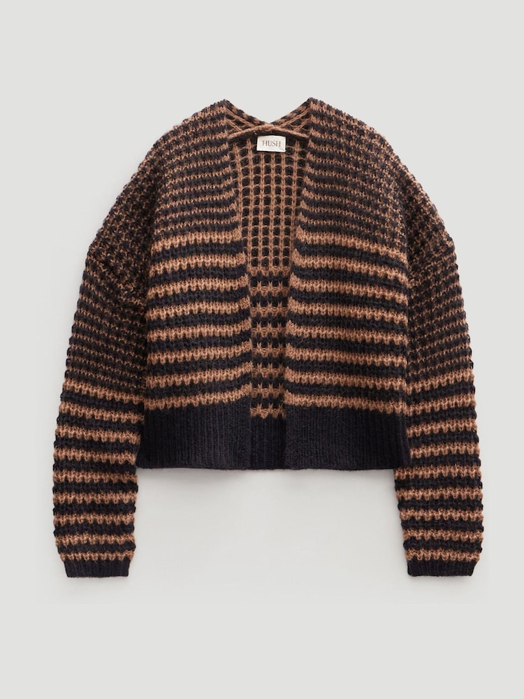 Hush Black Skye Wool Blend Stripe Cardigan - Image 5 of 5