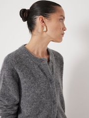 Hush Grey Crew Neck Boxy Cardigan - Image 4 of 6