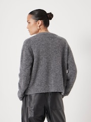 Hush Grey Crew Neck Boxy Cardigan - Image 5 of 6