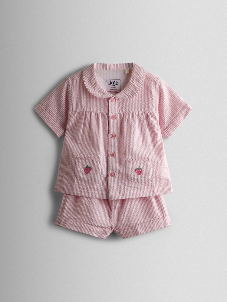 Jojo Maman Bébé Pink Pyjamas - Image 1 of 6