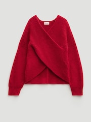 Hush Red Betty Fluffy Cross Front Jumper - Image 5 of 5