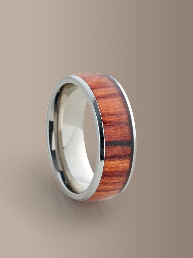 Silver Plated Stainless Steel Band Detail Ring - Image 2 of 4