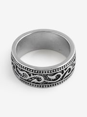 DCK Mens Silver Tone Swirl Band Ring - Image 4 of 5
