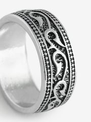 DCK Mens Silver Tone Swirl Band Ring - Image 5 of 5