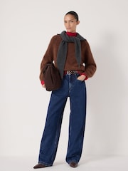 Hush Brown Crew Neck Alpaca Blend Jumper - Image 2 of 5