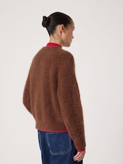 Hush Brown Crew Neck Alpaca Blend Jumper - Image 5 of 5