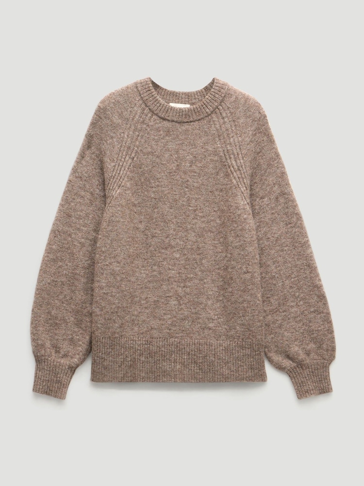 Hush Brown Lorna Relaxed Wool Blend Jumper - Image 1 of 1 Hush Brown Lorna Relaxed Wool Blend Jumper - Image 1 of 1