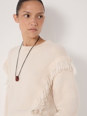 Hush Natural Wool Blend Fringe Knitted Jumper - Image 1 of 4