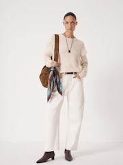 Hush Natural Wool Blend Fringe Knitted Jumper - Image 2 of 4