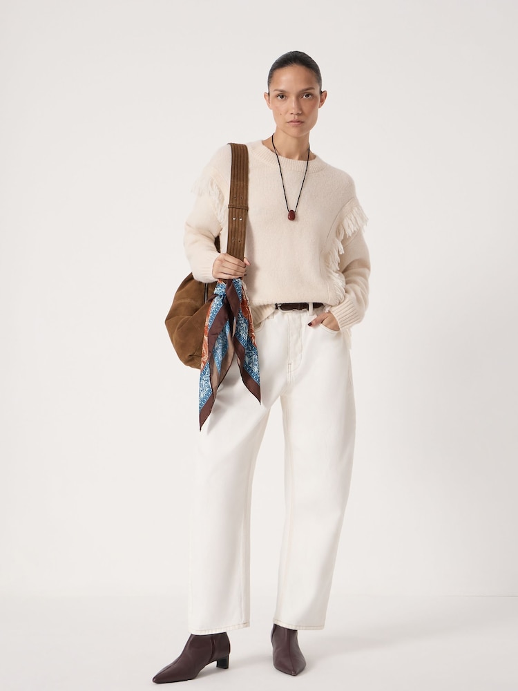 Hush Natural Wool Blend Fringe Knitted Jumper - Image 2 of 4