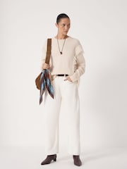 Hush Natural Wool Blend Fringe Knitted Jumper - Image 3 of 4