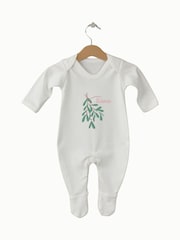 Personalised Mistletoe Sleepsuit by Koko Blossom - Image 1 of 2